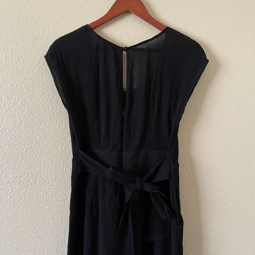 Anthropologie Abbey crepe wide leg crop scoopneck jumpsuit